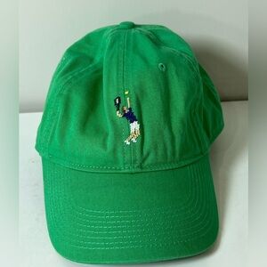 Smathers & Branson Green Needlepoint Tennis Player Hat Cap